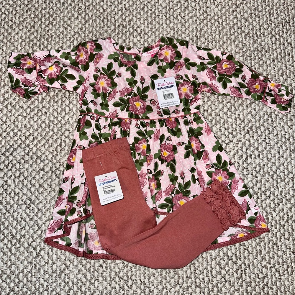 Ruffle Butts Dress and Leggings set